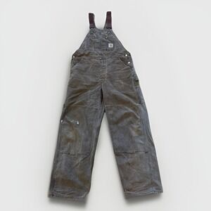Carhartt Overalls Mens 38 x 32 R01 Double Knee Bib Duck Brown Canvas Brown Vtg